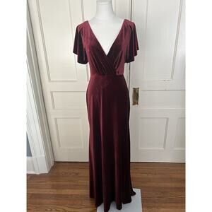 Jenny Yoo Collection Velvet Full Length Bridesmaid Dress Gown Womens Size 2 NWT